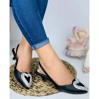 Stilettos Corazón Negros 3/2